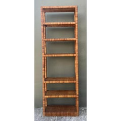 Vintage Wrapped Rattan Etagere