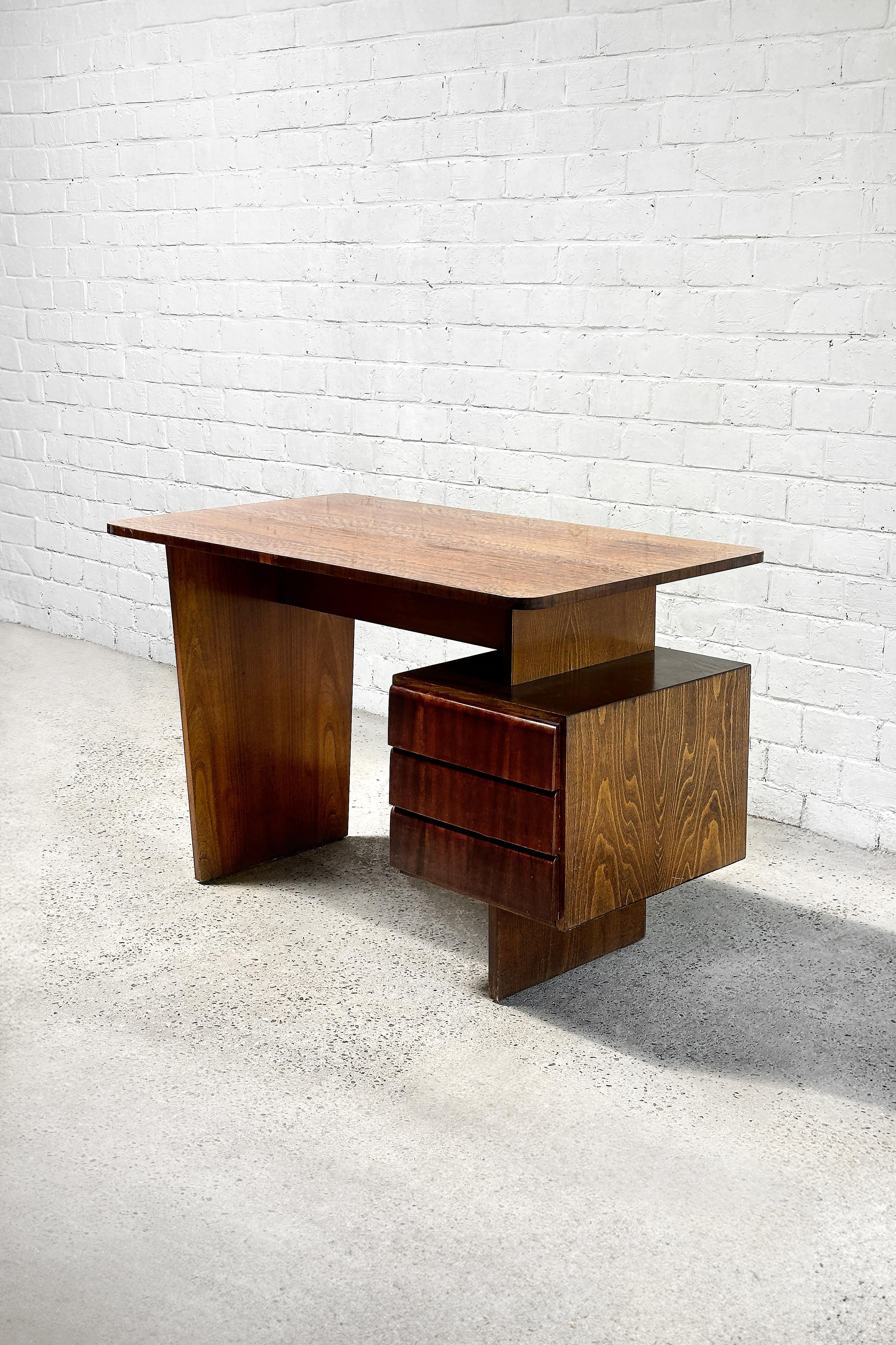 Mid-Century Modern Vintage Writing Desk by Bohumil Landsman, 1970s For Sale