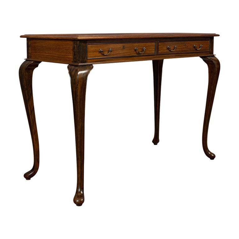 Vintage Writing Desk, English, Rosewood, Side, Occasional, Table, circa