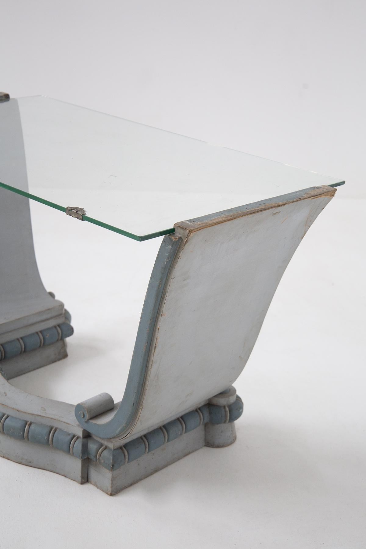 Schreibtisch aus Holz und Glas mit Sessel im Angebot 3