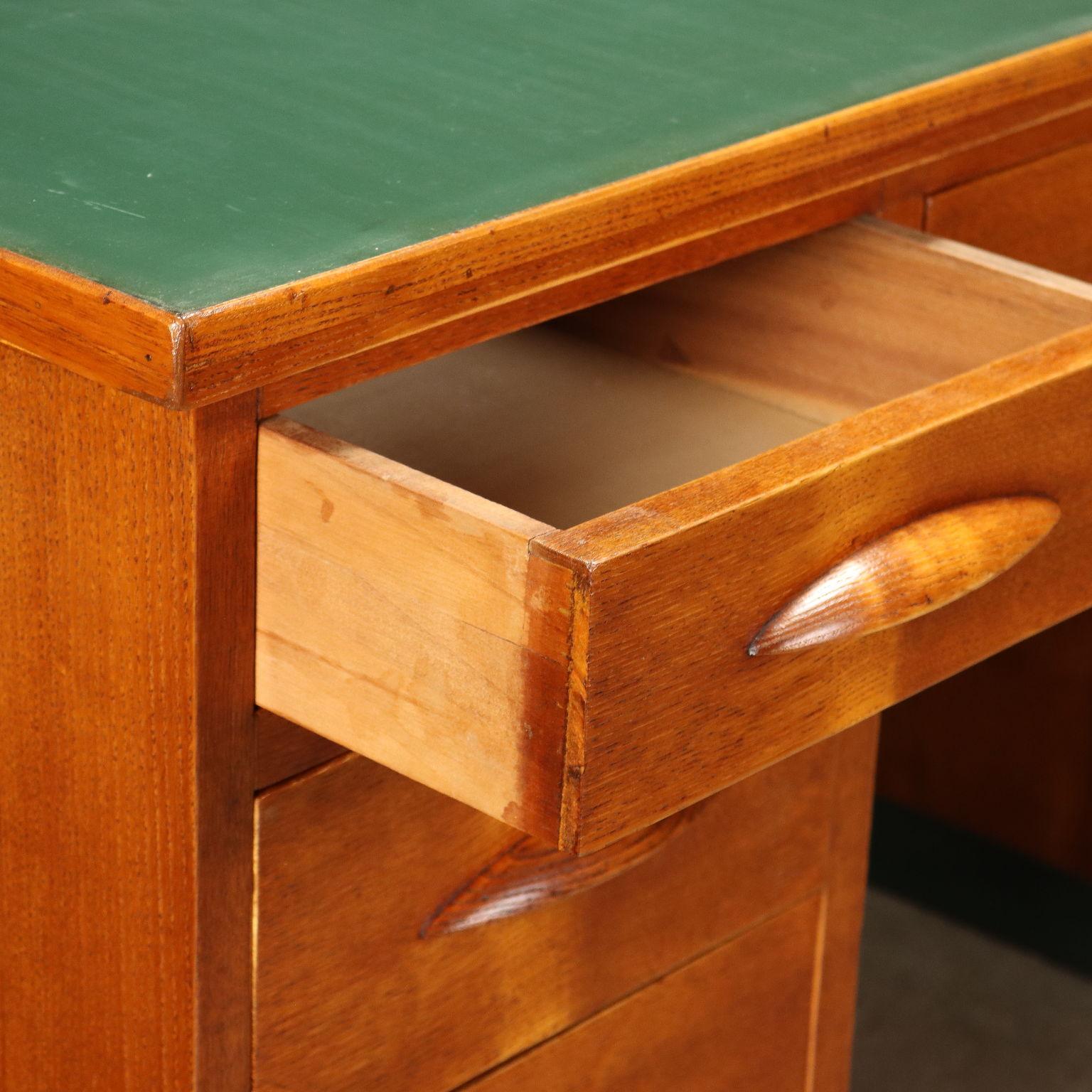 Mid-Century Modern Vintage Writing Desk Sessile Oak Veneer from the, 1940s For Sale