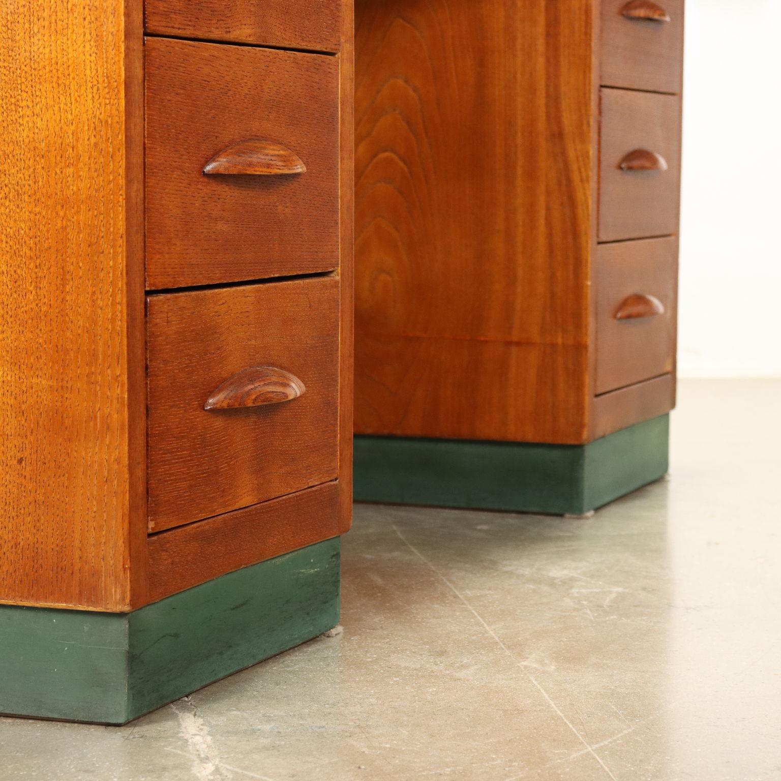 Milieu du XXe siècle Sessile de bureau vintage en placage de chêne des années 1940 en vente