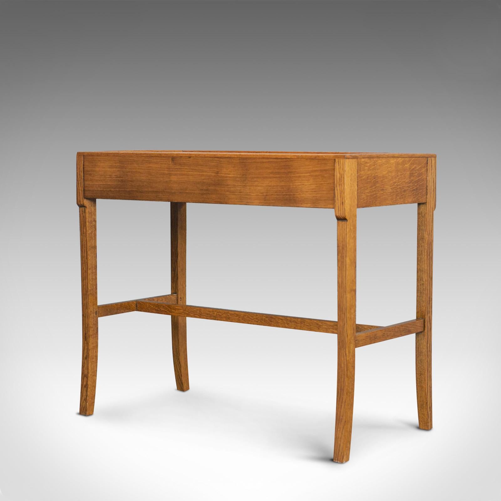 Arts and Crafts Vintage Writing Desk Side Table Oak, Hall, Console, Arts & Crafts, 20th Century