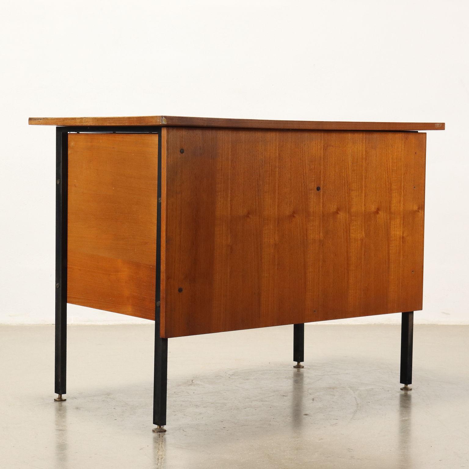 Vintage Writing Desk Teak Veneer, Italy, 1960s 1