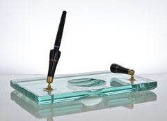 Vintage Writing Set in Glass, italy, 1970s