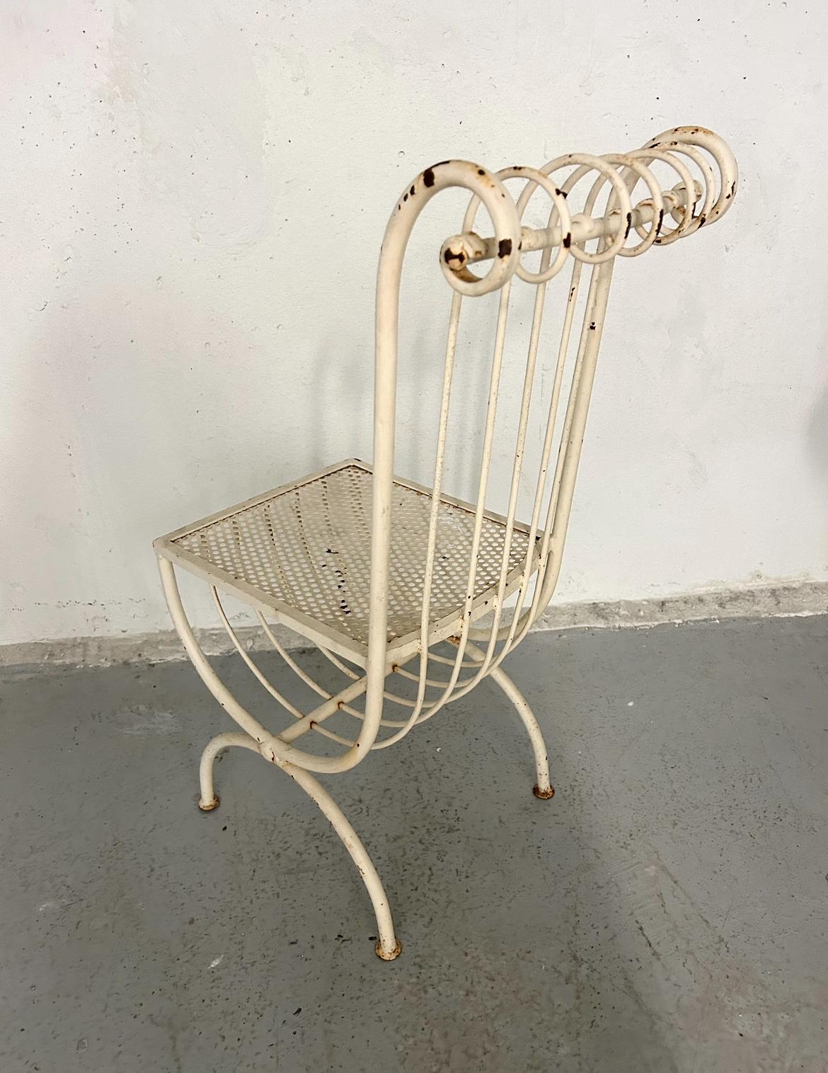 Vintage Wrought Iron Accent Chair For Sale 7