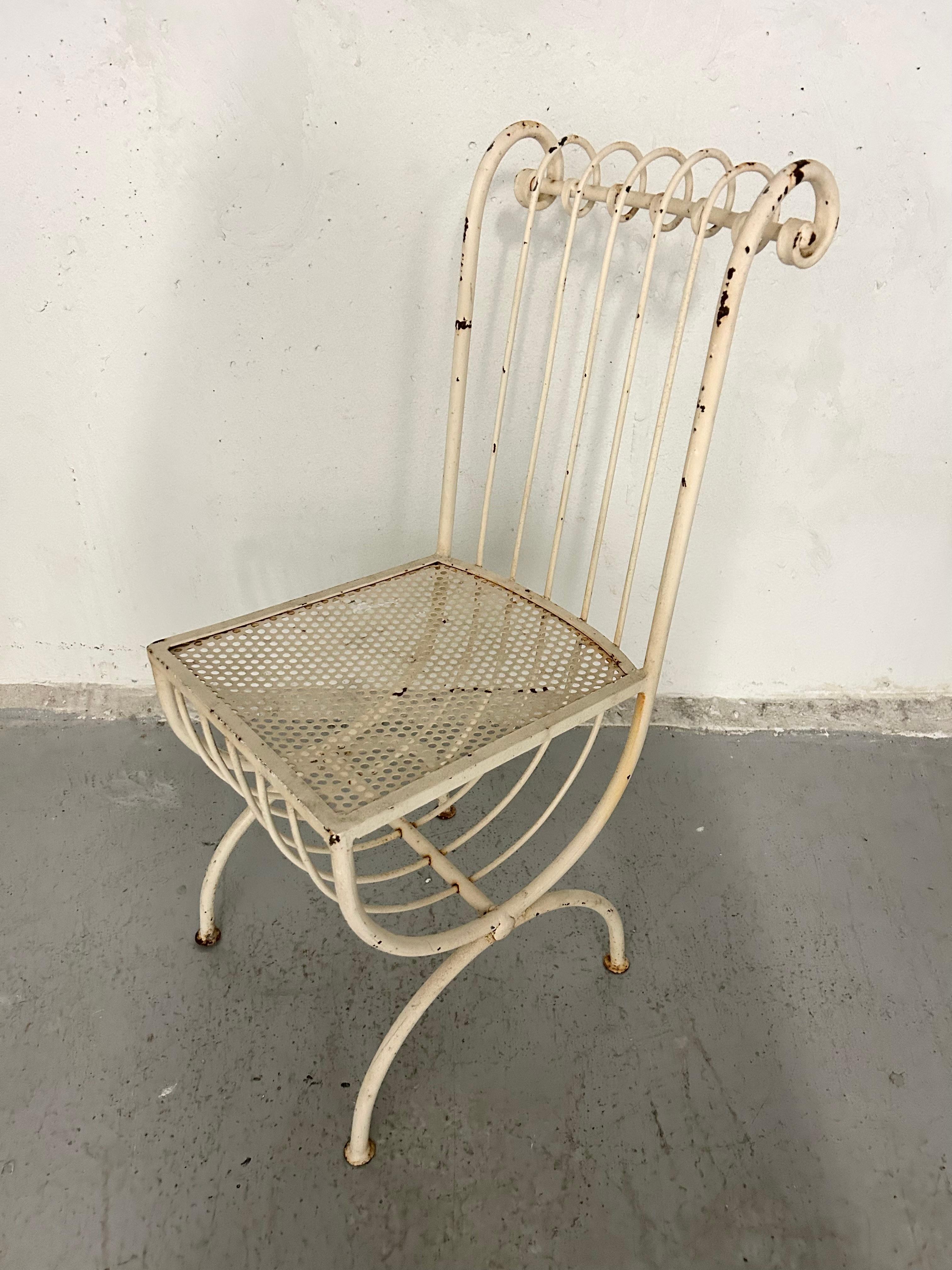 Vintage Wrought Iron Accent Chair For Sale 8
