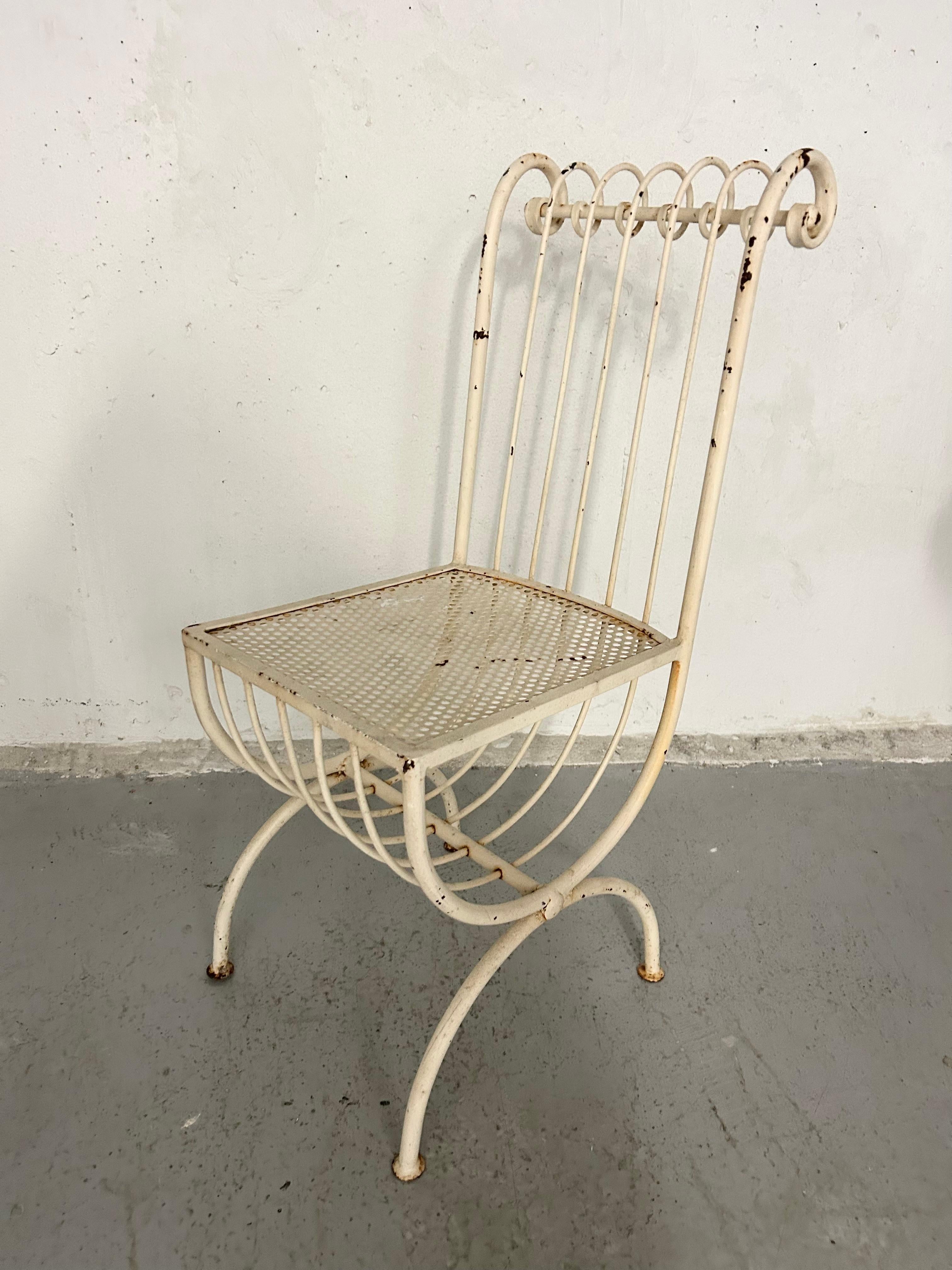 Vintage Wrought Iron Accent Chair For Sale 12