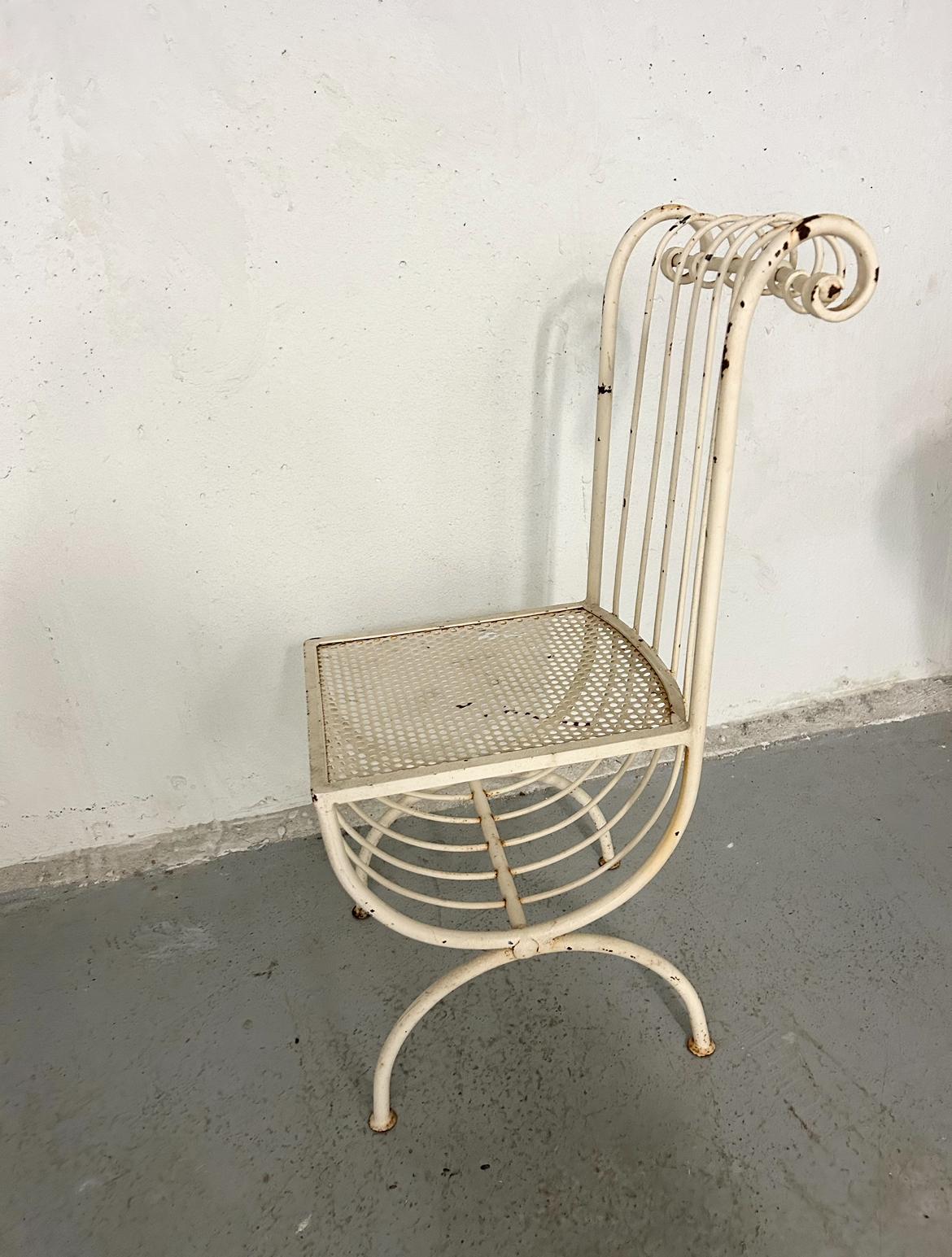 Vintage Wrought Iron Accent Chair For Sale 16