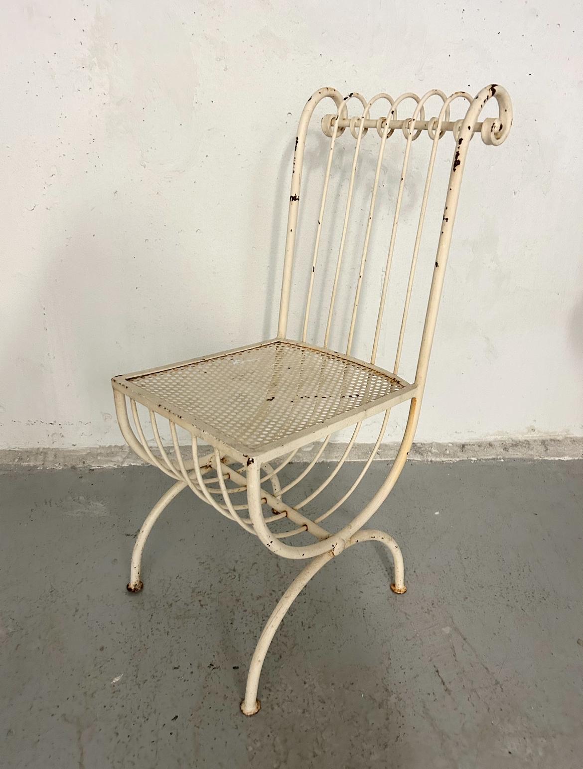 Vintage Wrought Iron Accent Chair For Sale 17