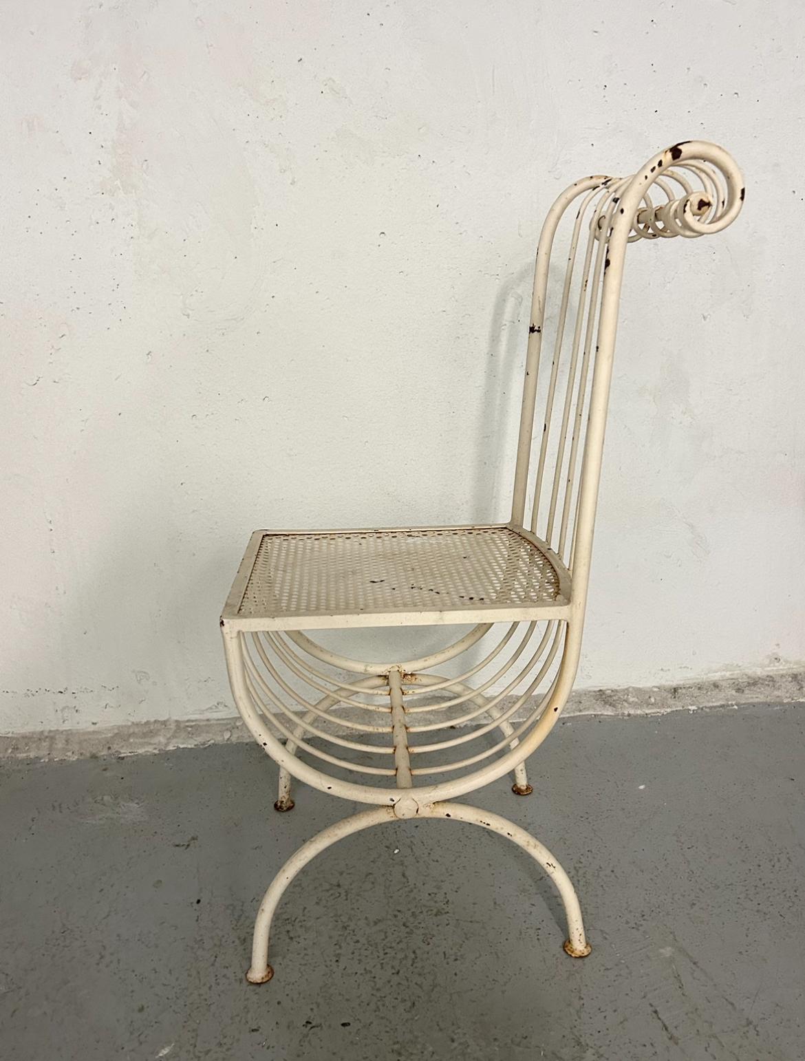 Vintage Wrought Iron Accent Chair For Sale 18