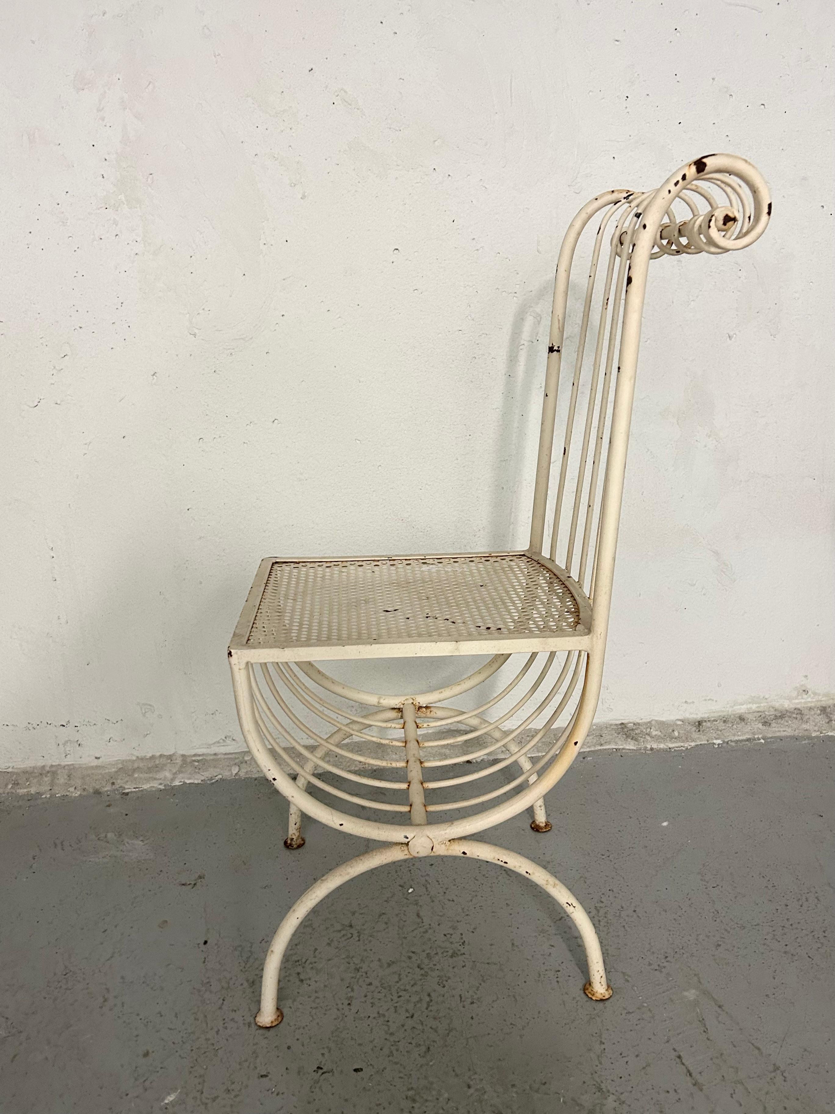 Vintage Wrought Iron Accent Chair For Sale 5
