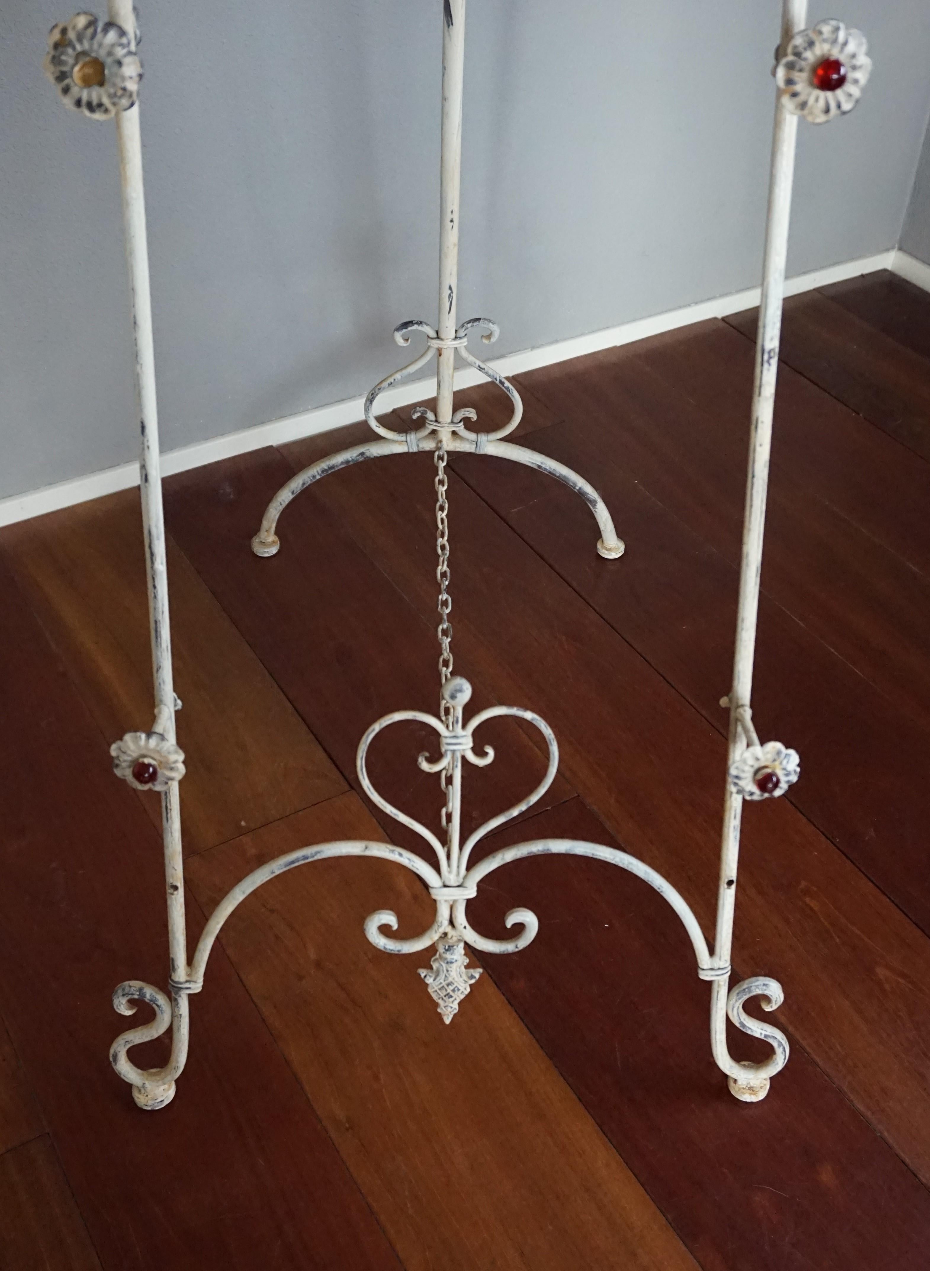 Vintage Wrought Iron Adjustable Display Easel / Painting Stand in Romantic Style For Sale 7