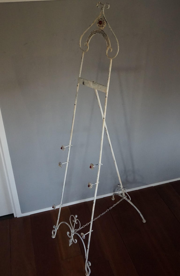Vintage Wrought Iron Adjustable Display Easel / Painting Stand in