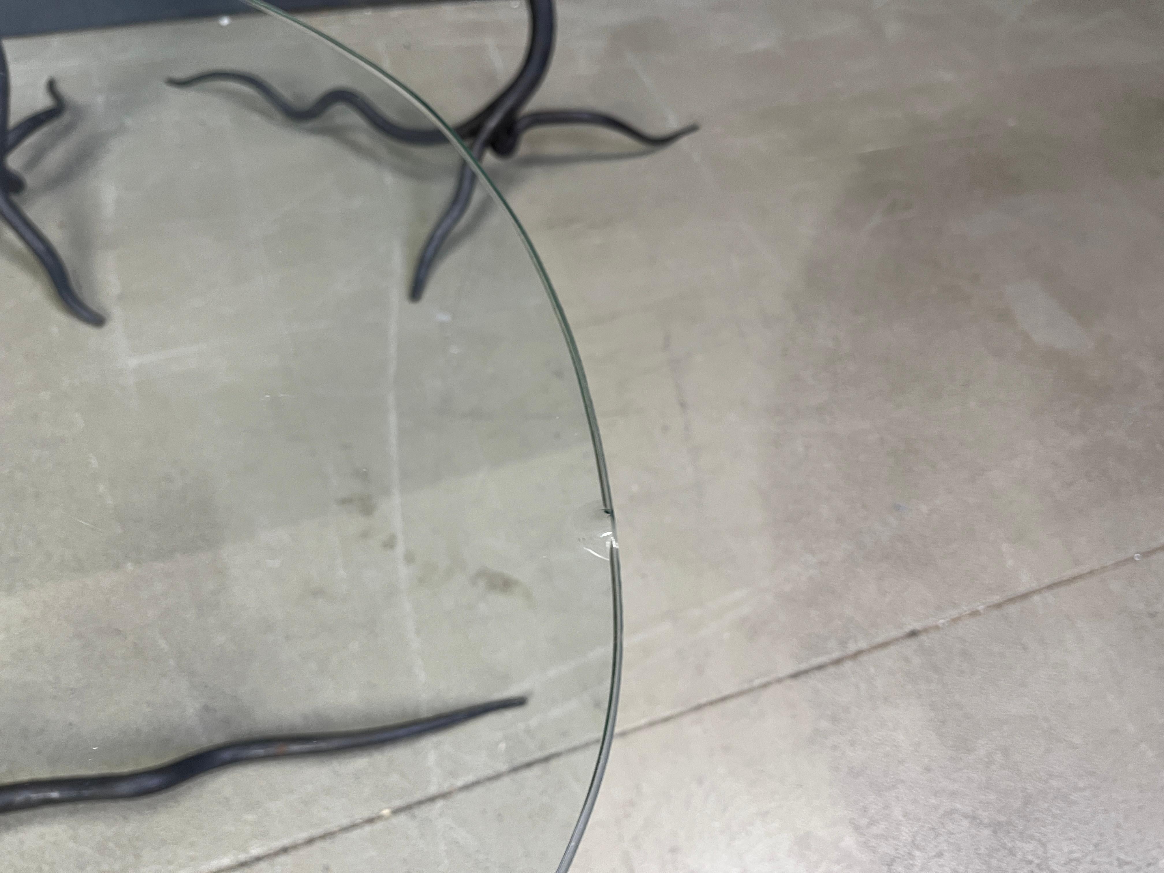 Post-Modern Vintage wrought iron and glass coffee table set, 1970s - Belgium For Sale