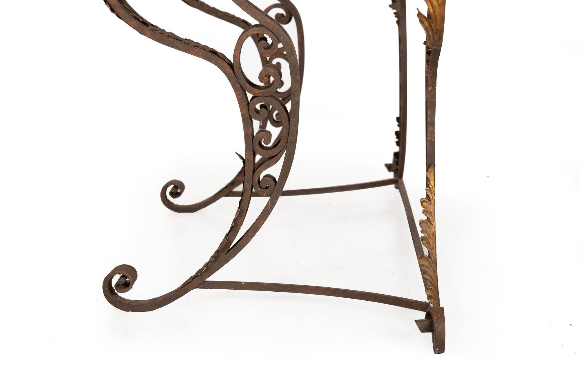 Vintage Wrought Iron and Red Marble Console Table, 20th Century For Sale 10