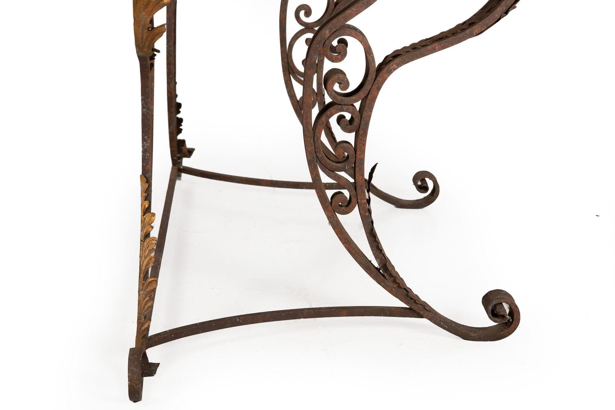 Vintage Wrought Iron and Red Marble Console Table, 20th Century For Sale 11