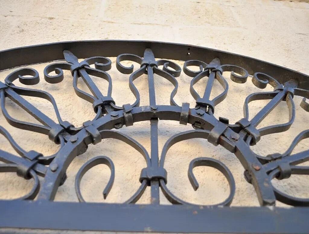 Inconnu Vintage Arch Top 7,5' pleine longueur miroir cadre de jardin en fer forgé en vente