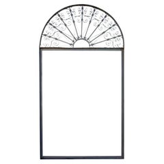 Vintage Wrought Iron Arch Top 8' Full Length Floor Mirror Frame Garden Element B