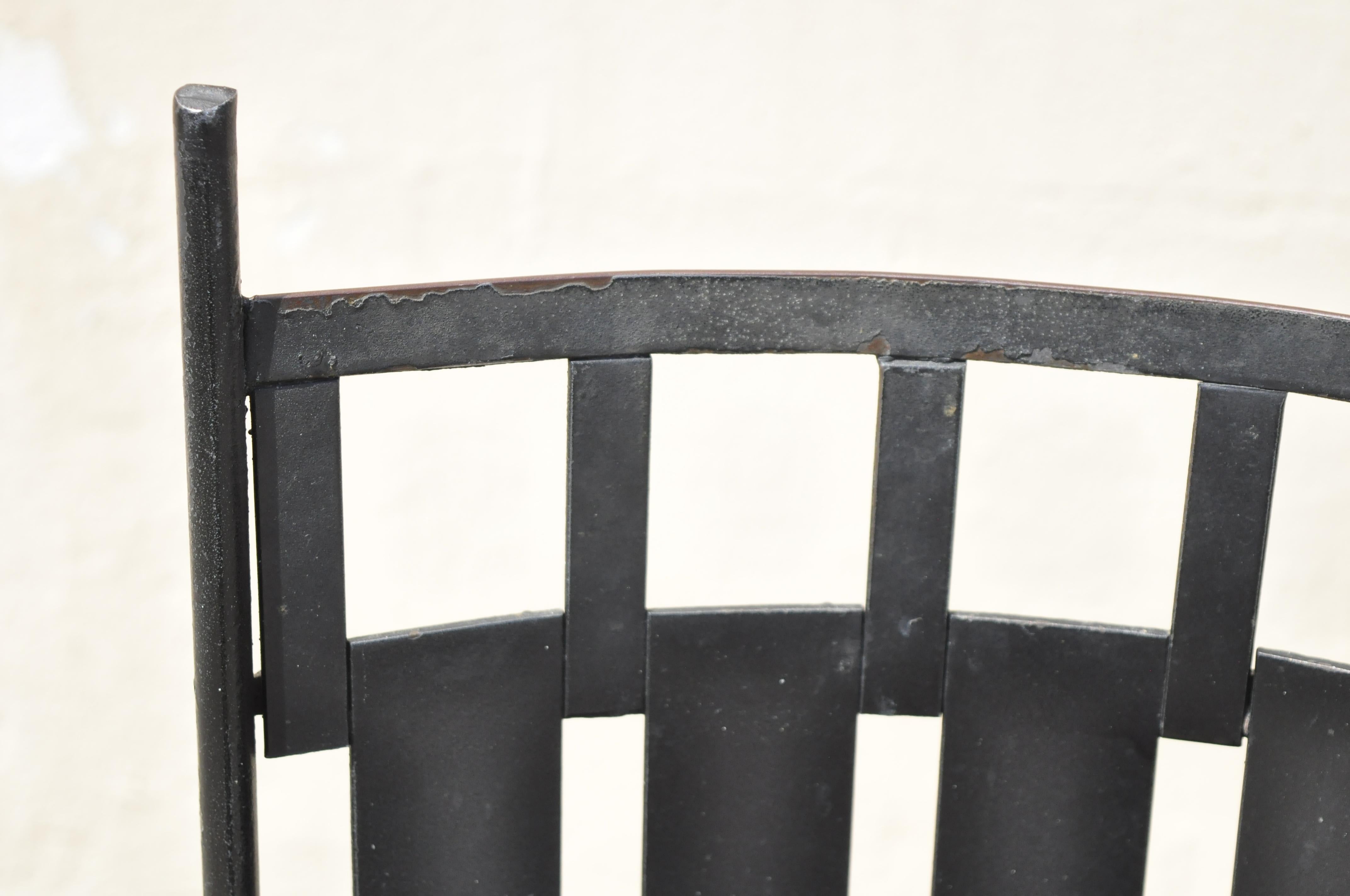 Vintage Wrought Iron Atomic Era Mid-Century Modern Dining Chairs, Set of 4 1