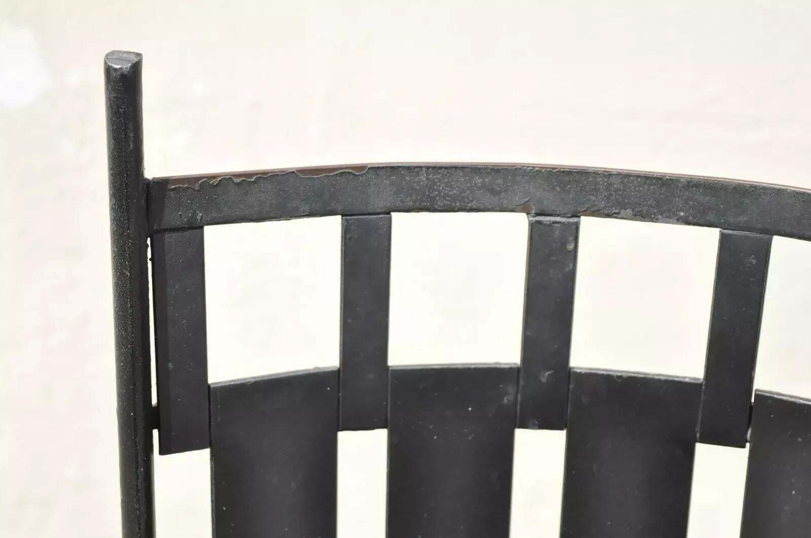 Vintage Wrought Iron Atomic Era Mid Century Modern Dining Chairs - Set of 4 For Sale 4