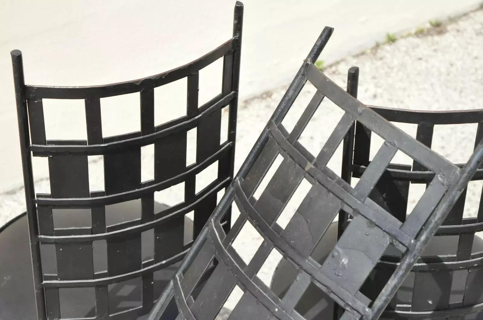 Vintage Wrought Iron Atomic Era Mid Century Modern Dining Chairs - Set of 4 For Sale 5