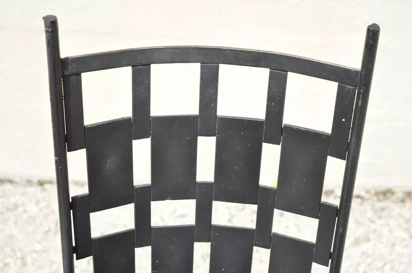 20th Century Vintage Wrought Iron Atomic Era Mid Century Modern Dining Chairs - Set of 4 For Sale