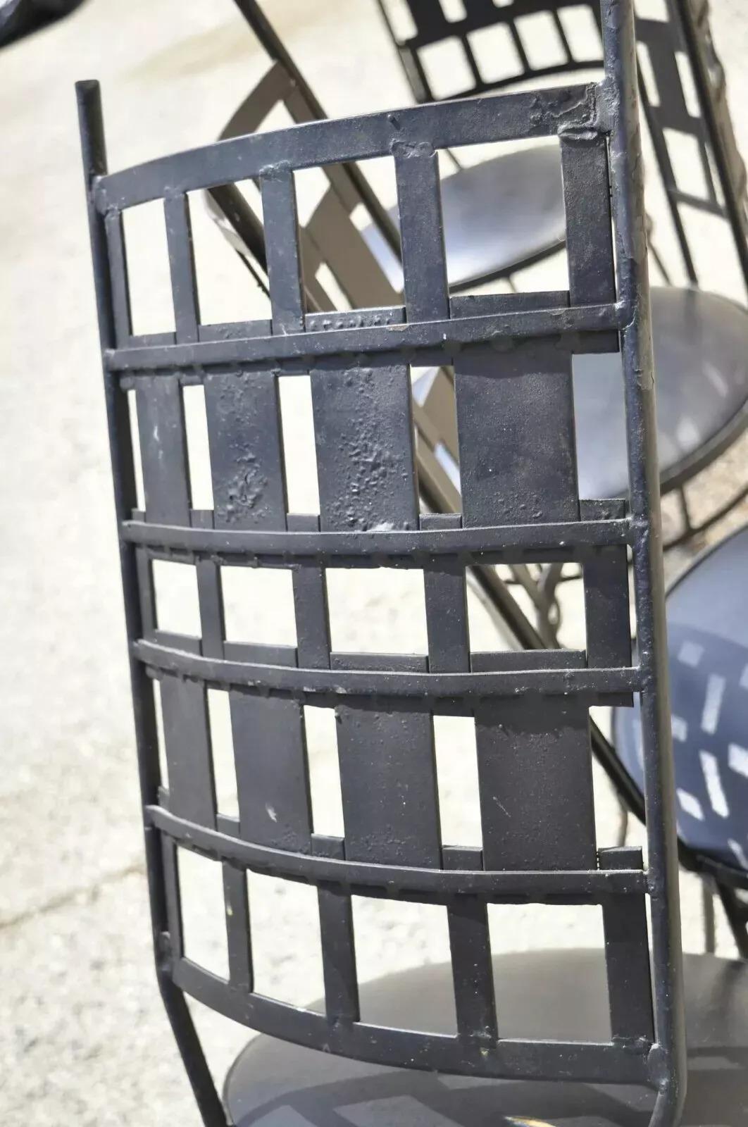 Vintage Wrought Iron Atomic Era Mid Century Modern Dining Chairs - Set of 4 For Sale 3