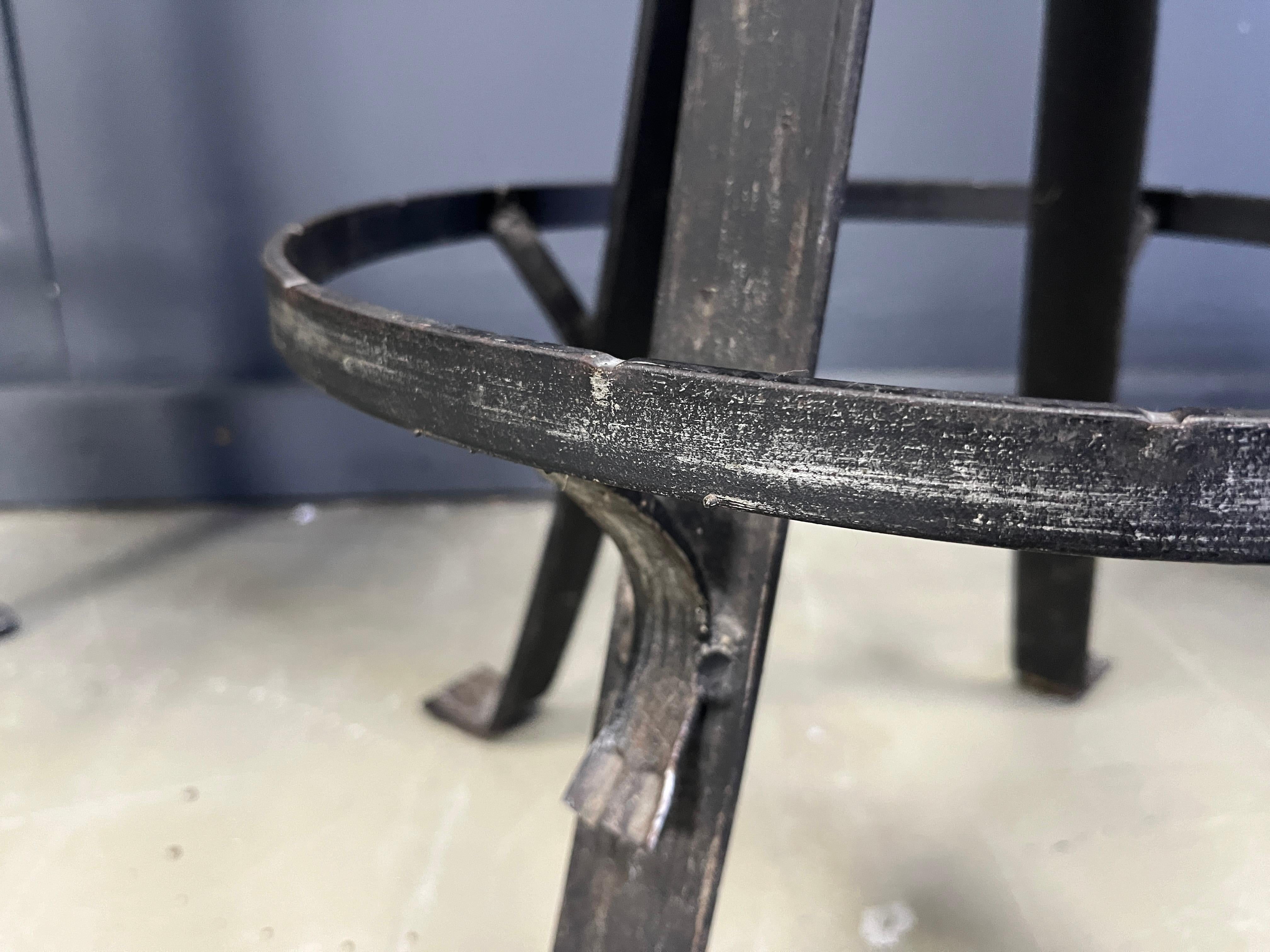 Vintage wrought iron bar stools, 1970s - set of 4 In Good Condition For Sale In Leuven, Vlaams Gewest