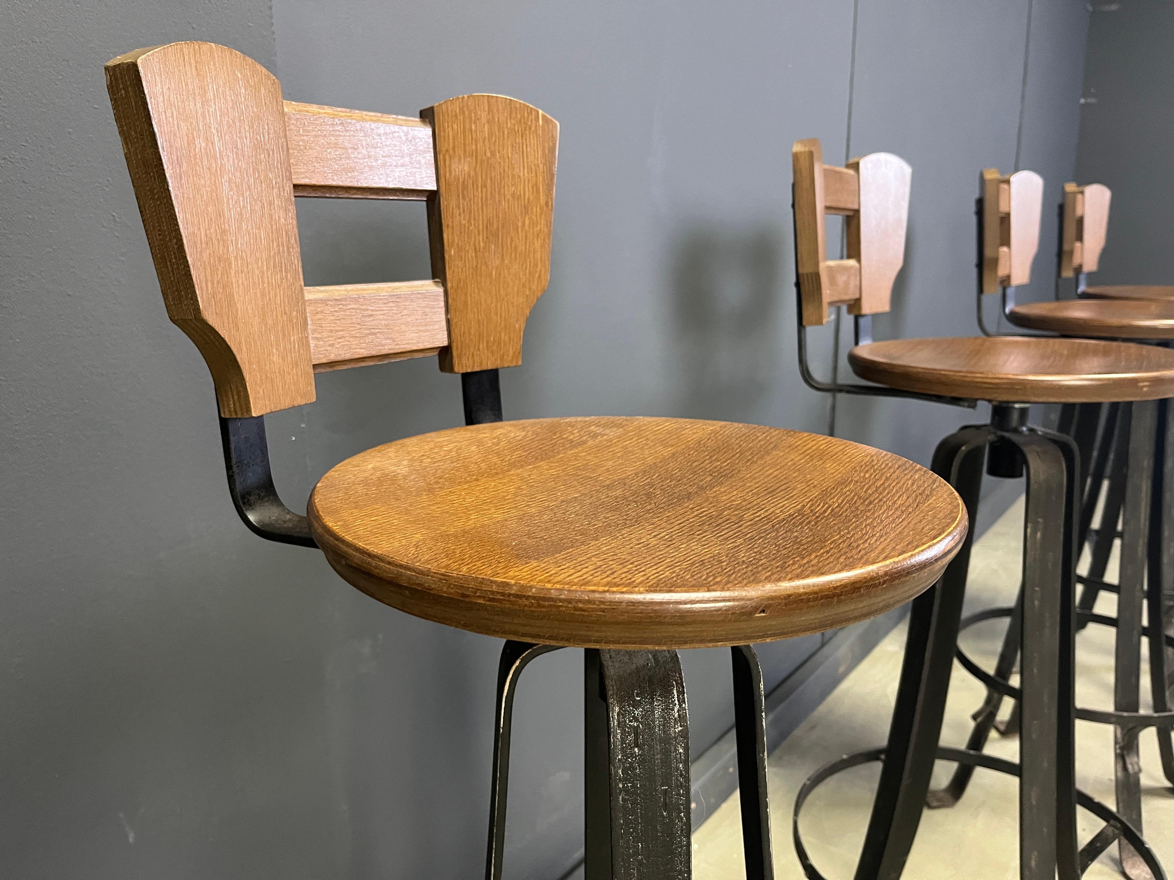 Wrought Iron Vintage wrought iron bar stools, 1970s - set of 4 For Sale