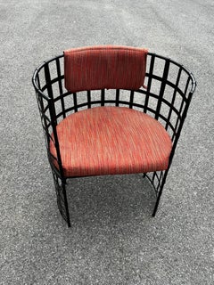 Vintage Wrought Iron Barrel Chairs in Tuscan Style, a Pair