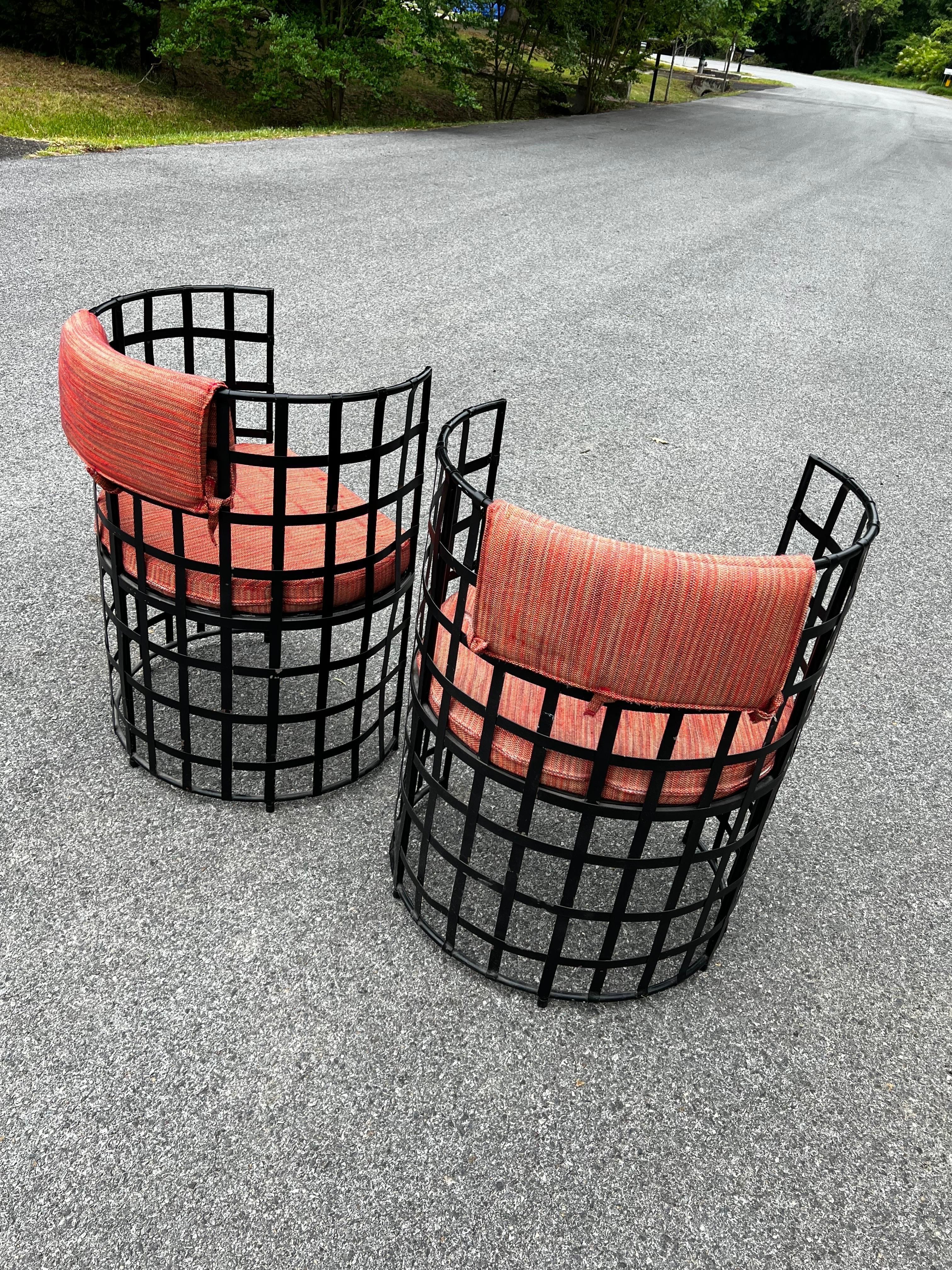 metal barrel chairs