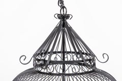 Vintage Wrought Iron Birdcage Hanging Light