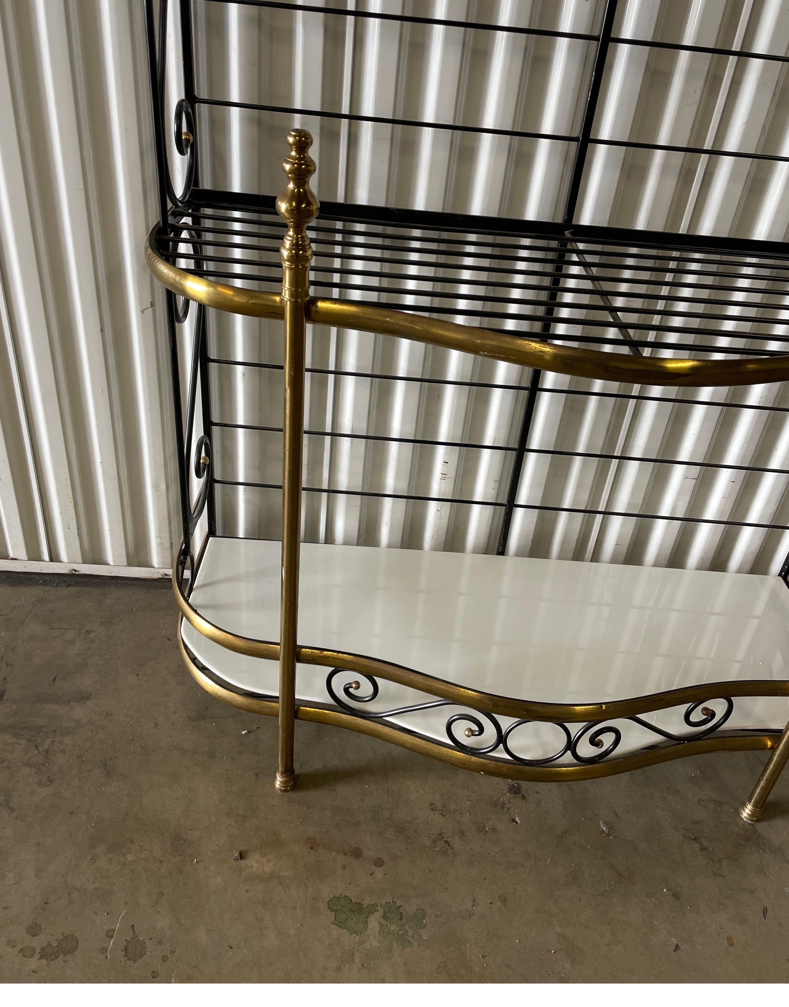 vintage wrought iron. bakers rack for sale