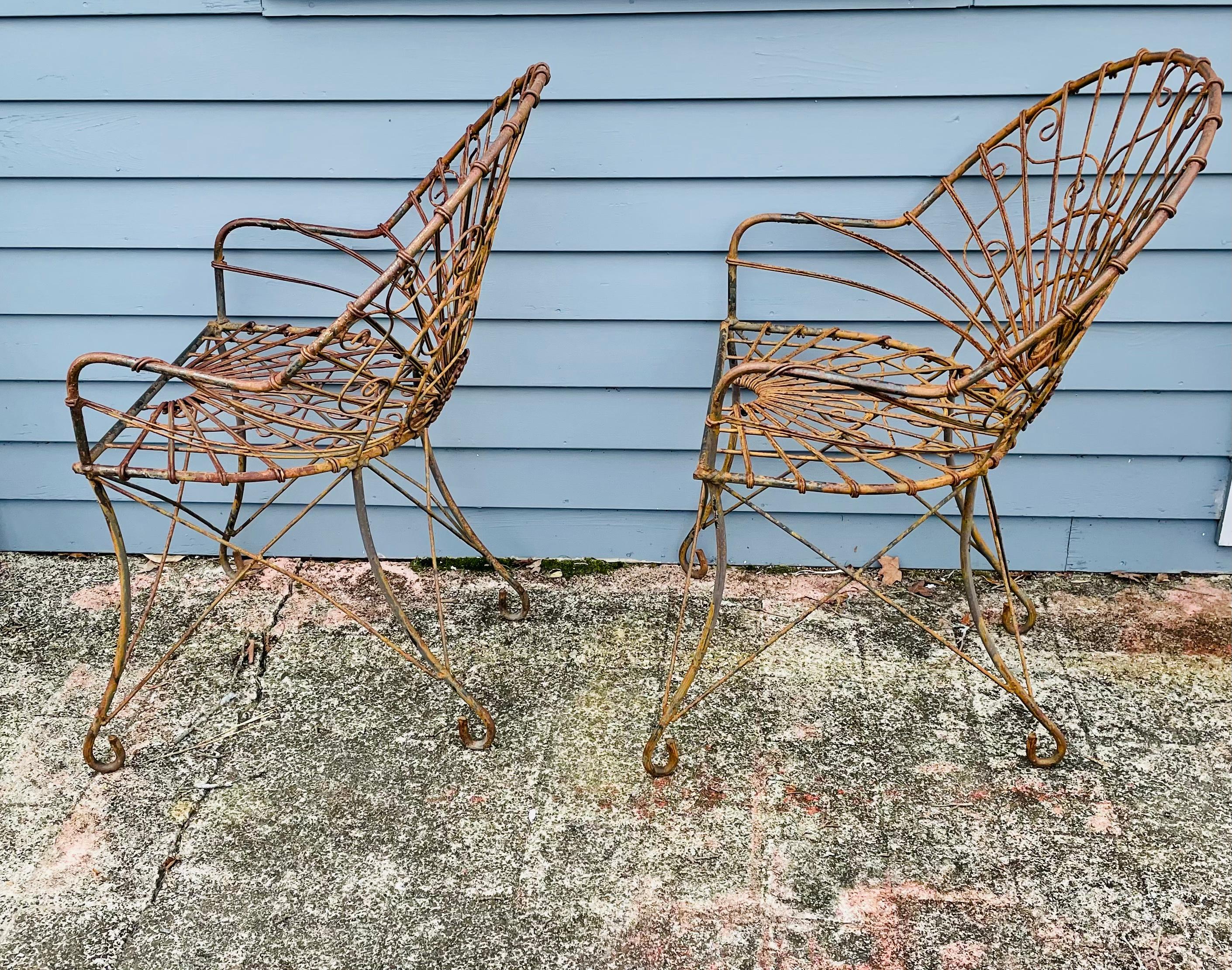 antique wrought iron chairs