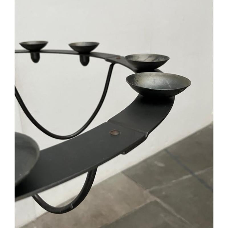 Vintage Wrought Iron Chandelier Candleholder by Ehlén Johansson for Ikea, 1990s For Sale 11