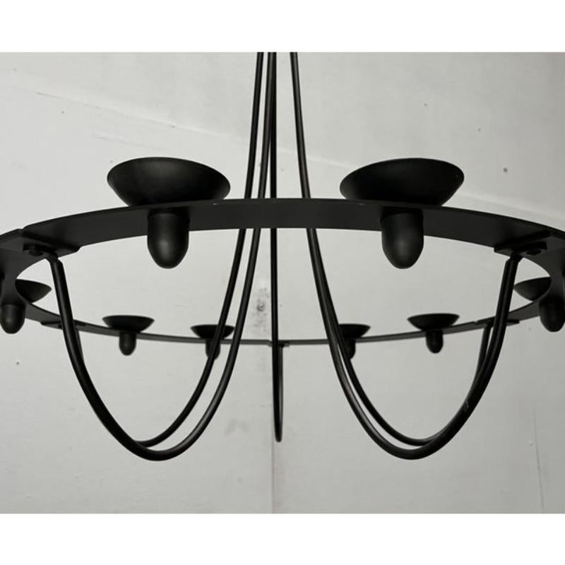 Post-Modern Vintage Wrought Iron Chandelier Candleholder by Ehlén Johansson for Ikea, 1990s For Sale