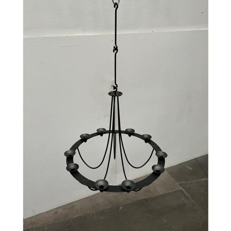 Vintage Wrought Iron Chandelier Candleholder by Ehlén Johansson for Ikea, 1990s In Good Condition For Sale In Hamburg, DE