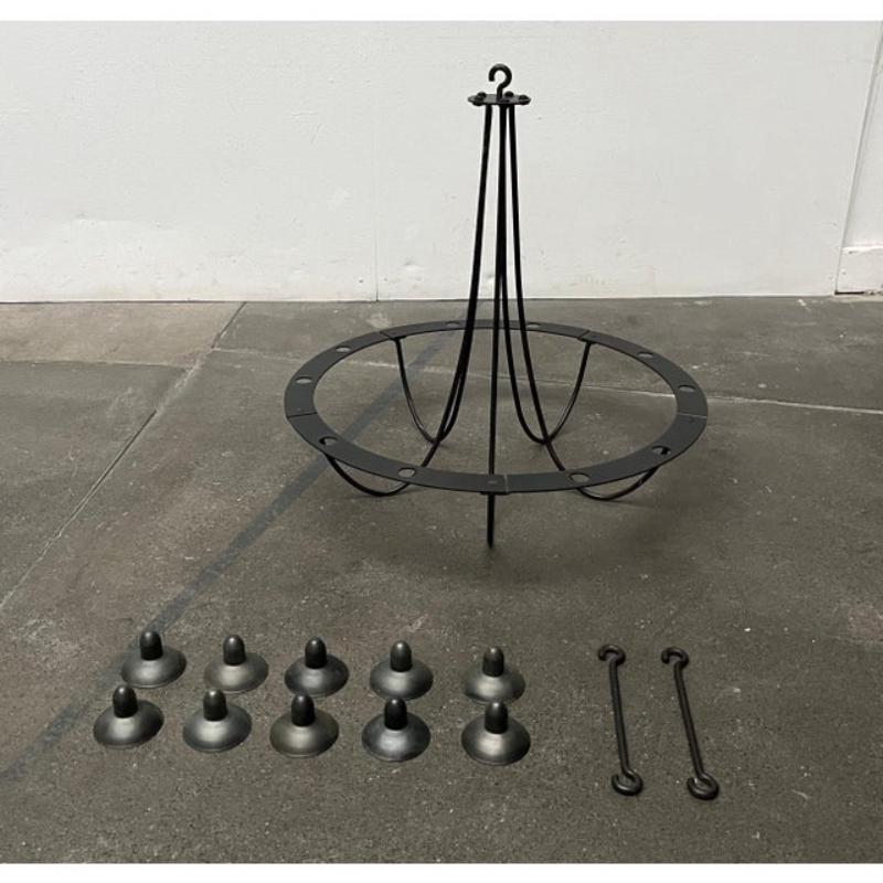 Vintage Wrought Iron Chandelier Candleholder by Ehlén Johansson for Ikea, 1990s For Sale 1