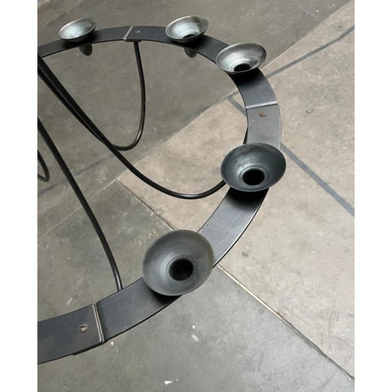 Vintage Wrought Iron Chandelier Candleholder by Ehlén Johansson for Ikea, 1990s For Sale 2