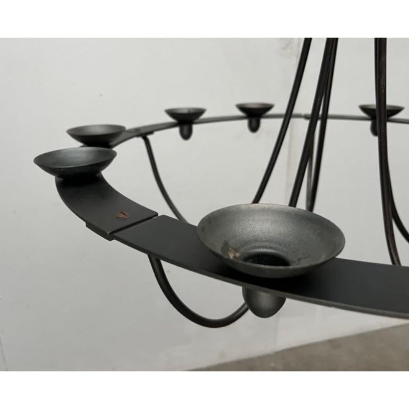 Vintage Wrought Iron Chandelier Candleholder by Ehlén Johansson for Ikea, 1990s For Sale 4