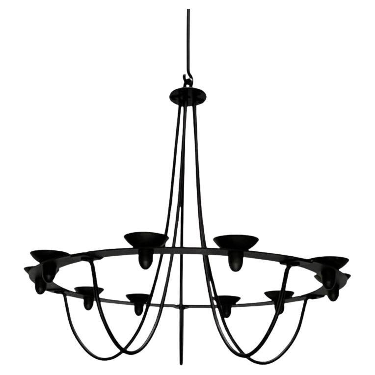 Vintage Wrought Iron Chandelier Candleholder by Ehlén Johansson for Ikea, 1990s