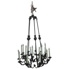 Vintage Wrought Iron Chandelier