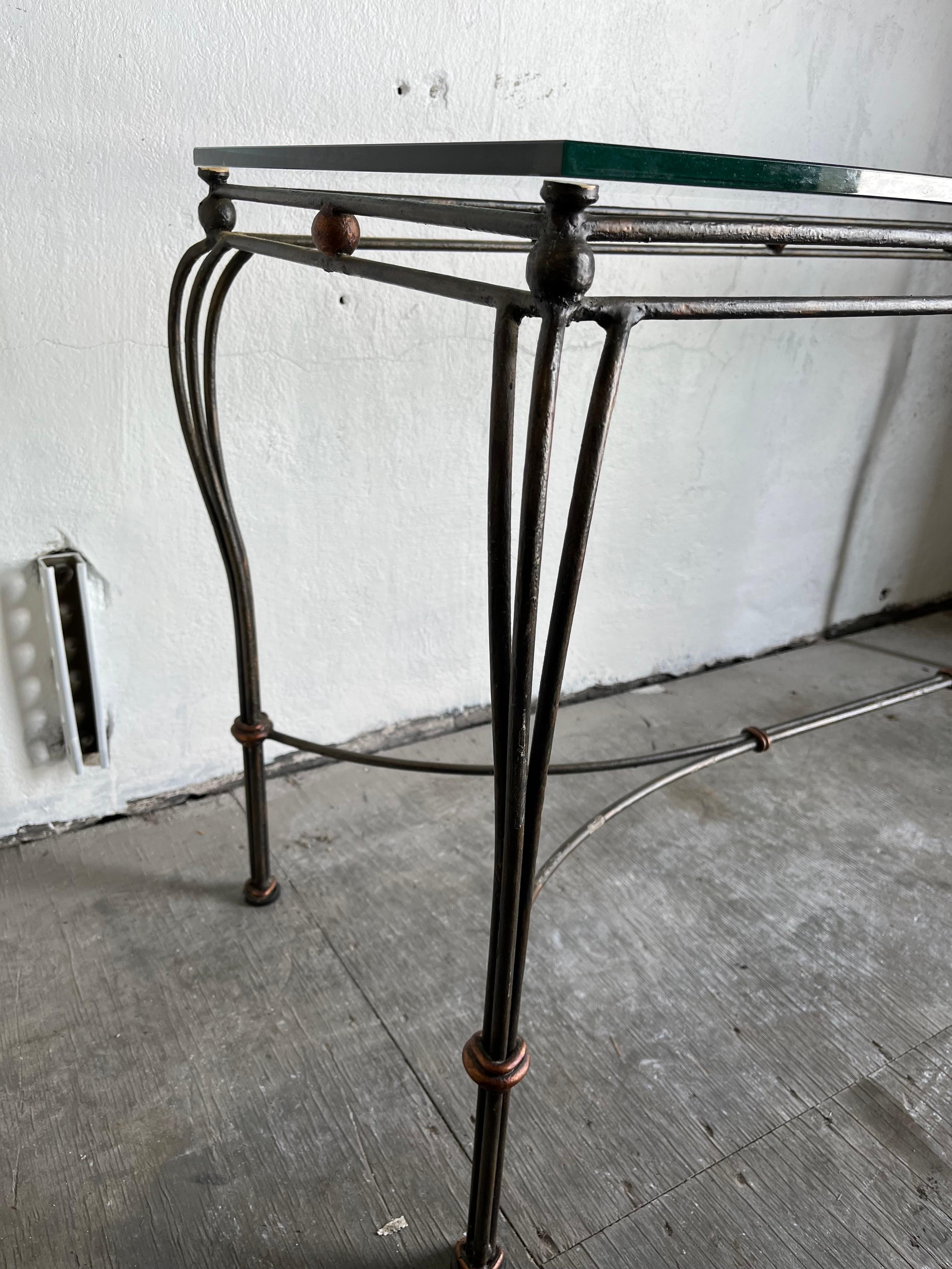 vintage wrought iron console table