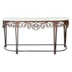 Vintage Wrought Iron Console Table