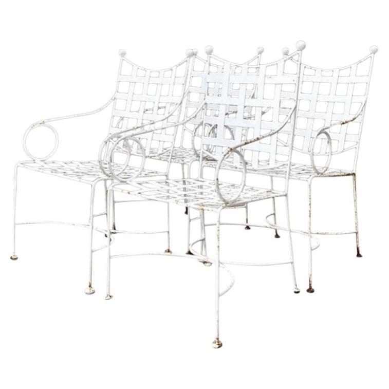 Chaises de salle à manger vintage en fer forgé d'après Papperzini
