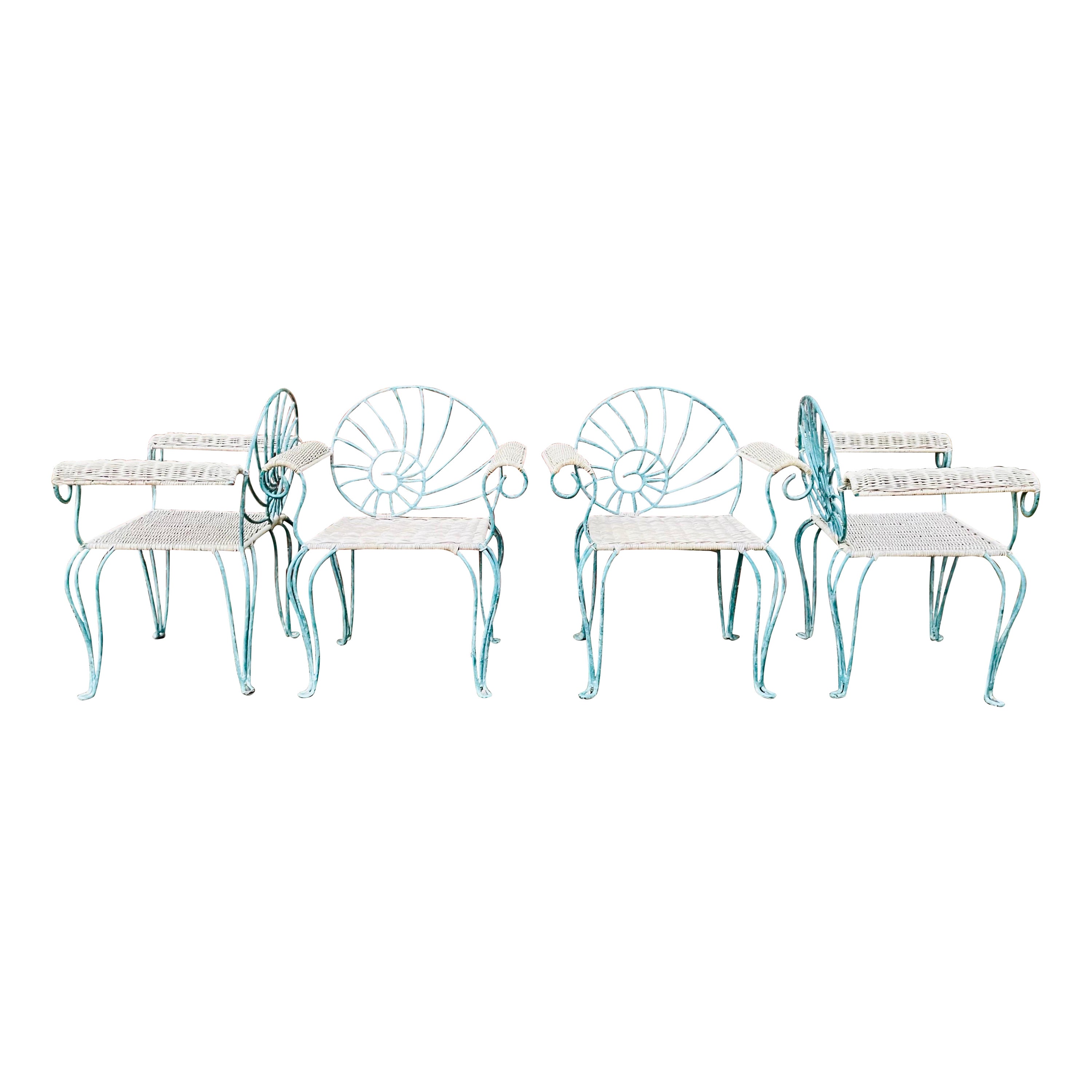 Vintage Wrought Iron Dining Chairs Arm Chairs with Wicker 

Shop Salterini Garden Furniture and Woodard Garden Furniture listed here or other vintage wrought Iron Patio Furniture Pieces online at our 1stDibs Store Front. Our vintage wrought iron