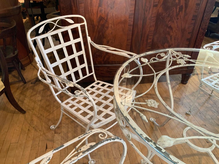 American Vintage Wrought Iron Dining Set by Salterini, c. 1950 For Sale