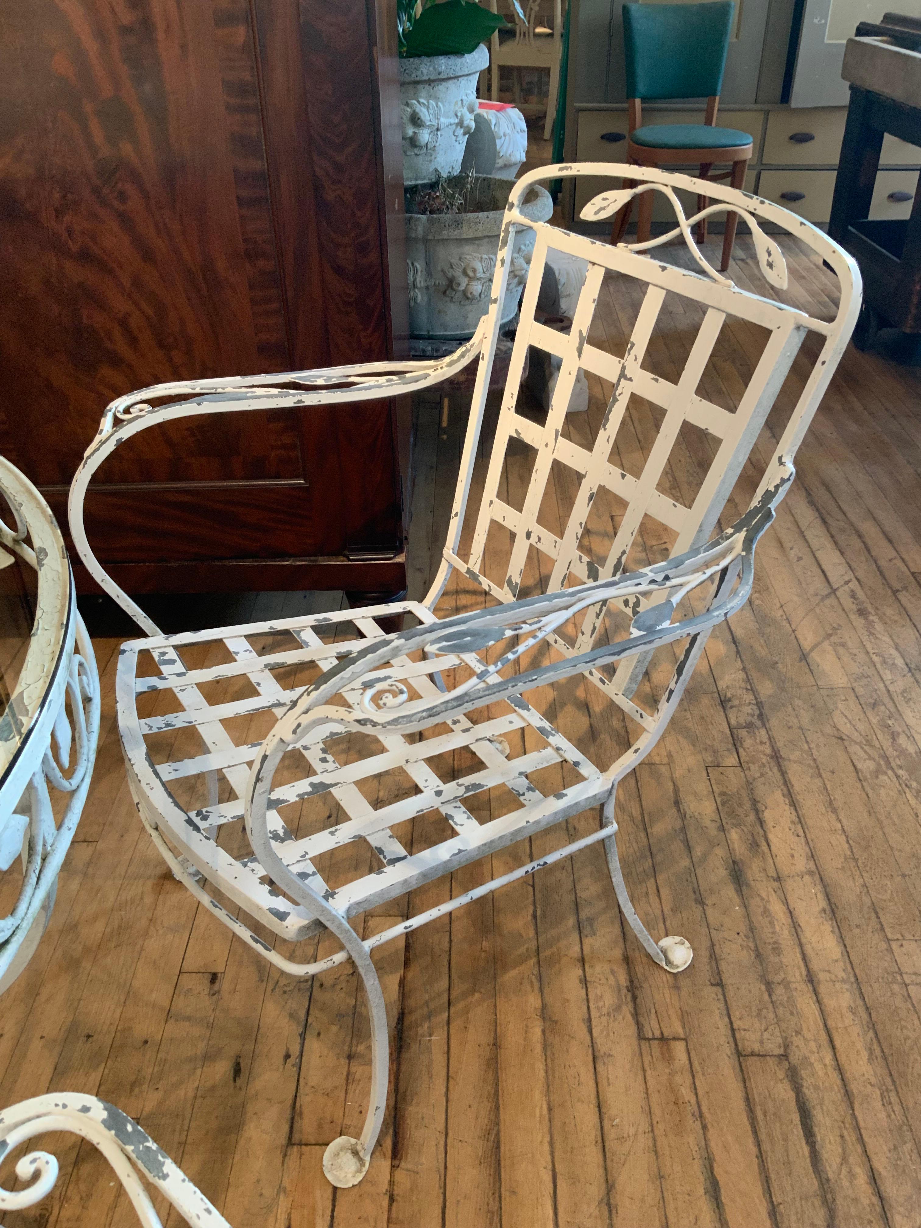 Vintage Wrought Iron Dining Set by Salterini, c. 1950 In Good Condition For Sale In Hudson, NY