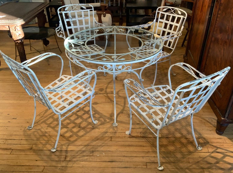 Vintage Wrought Iron Dining Set by Salterini, c. 1950 For Sale 1